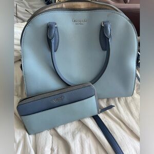 Kate Spade Blue Handbag and Wallet Set